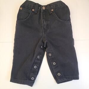 Vintage Route 66 Black Snap Bottom Jeans 100% Cotton Size 12 months